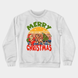 Merry Christmas - 2. Santa Claus, Gingerbread man, Christmas tree Crewneck Sweatshirt